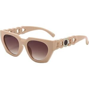 Dollger Retro Rectangle Sunglasses for Women Irregular Designer Trendy Vintage